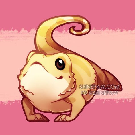 Bearded dragon chibi by ShinePawArt Bearded Dragon Art, Bearded Dragon Terrarium Ideas, Bearded Dragon Tattoo, Bearded Dragon Funny, Bearded Dragon Habitat, Cute Gecko, Baby Bearded Dragon, Paw Art, Bearded Dragon Cute