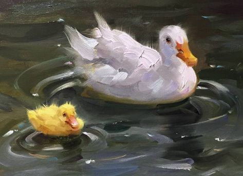 Oil Painting Inspiration, Duck Art, Art Pastel, Impressionism Art, Ethereal Art, Painting Art Projects, Art Oil, Bird Art, Animal Paintings