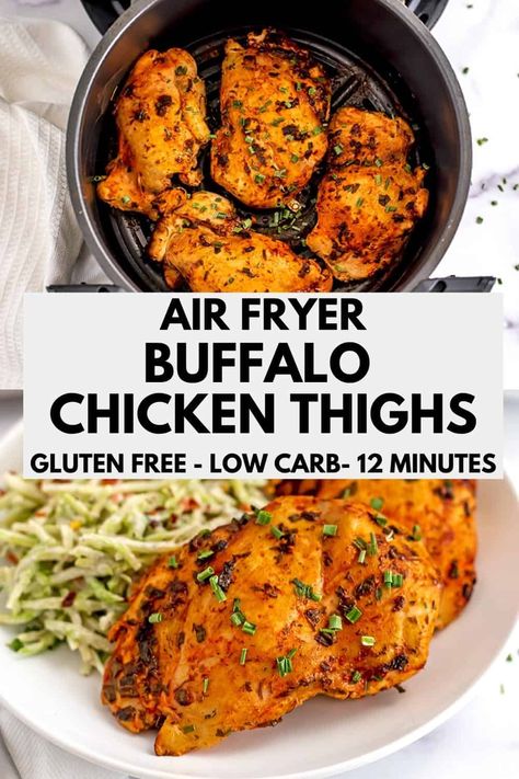 Buffalo Chicken Thighs, Buffalo Chicken Flatbread, Air Fryer Buffalo Chicken, Buffalo Chicken Grilled Cheese, Air Fryer Chicken Thighs, Favorite Recipes Chicken, Paleo Low Carb, Primal Kitchen, Chicken Thigh Recipes