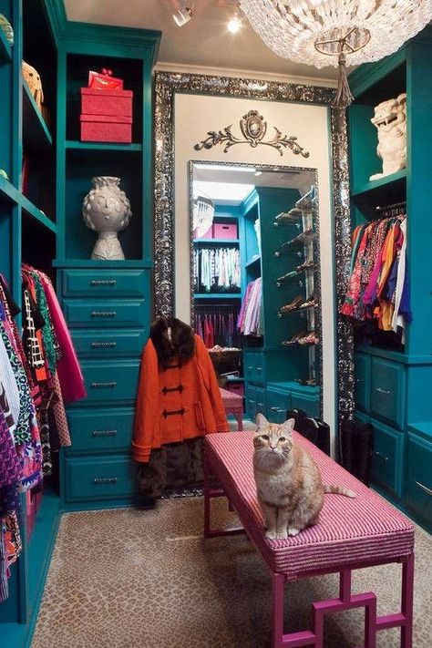 35 spare bedrooms that turned into dream closets | domino | Bloglovin’ Turn Room Into Walk In Closet, Room Into Walk In Closet, Walkin Closets Design, Diy Walk In Closet, Dressing Room Closet, Dream Closet Design, Closet Decor, Dream Closets, Glam Room