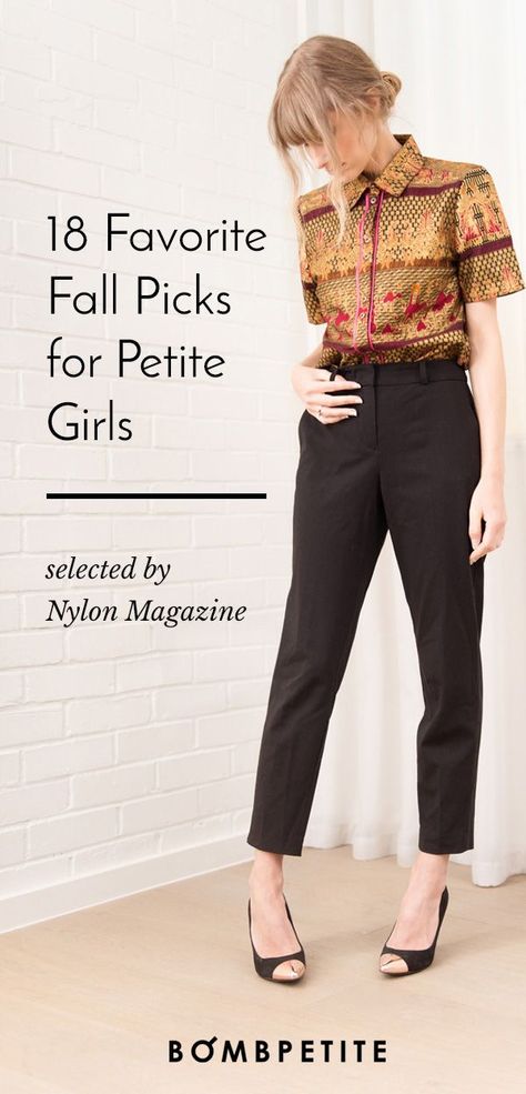 Our 18 Favorite Fall Picks For Petite Girls Mix it up this autumn with contrasting prints and fabrics | For petite girls, finding the perfect trench coat, midi skirt, or turtleneck can feel like an exercise in futility. Hems are far too long, sleeves drape past the fingertips, and collars jut up | petite style tips Fall Petite Outfits, Fall Outfits For Petite Women, Fall Outfits Petite, Petite Fall Outfits, Petite Girl Outfits, Fall Fashion Petite, Outfit For Petite Women, Petite Style Outfits, Outfits For Petite