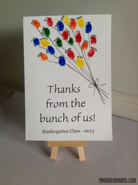 Thanks from the Bunch of us   Classroom idea. Cute idea to give to special class teachers principal or anyone else at the school Parent Volunteers Gifts, Teacher Appreciation Diy, Farewell Cards, Teacher Appreciation Cards, Volunteer Gifts, Teacher Thank You Cards, Pastors Appreciation, Teachers Diy, Teacher Cards