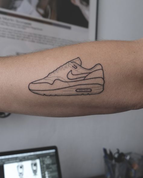 Air Max Tattoo, Sneaker Tattoo, 1 Of 1 Tattoo, Nike Tattoo, Max Tattoo, Tattoos 2022, Air Max Classic, Air Max One, Aesthetic Nike