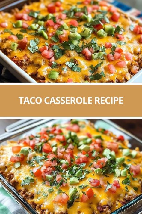 TACO CASSEROLE Recipe Taco Crunch Casserole, Fajita Bake Casserole, Burrito Bake Casserole Taste Of Home, Taco Pie Casserole, Mexican Taco Casserole Beef, Best Mexican Casserole Recipes, Easy Mexican Dishes For Potluck, Taco Hot Dish Casserole Recipes, Best Taco Casserole Recipes