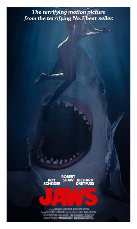 Stephen Spielberg, Jaws Film, Shark Movies, Jaws Movie Poster, Jaws 1975, Jaws Movie, Shark Pictures, Big Shark, Art Musical