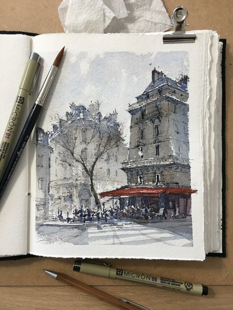 Gallery — Alex Hillkurtz Art Architecture Drawing Sketchbooks, Watercolor Architecture, Architecture Sketchbook, Fine Art Portraiture, Artist Sketchbook, Architectural Sketch, 수채화 그림, Urban Sketchers, Pen And Watercolor