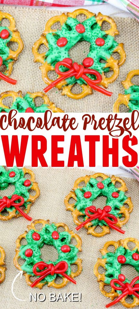 Pretzel Wreath, Pretzel Wreaths, Chocolate Pretzels Christmas, Pretzel Christmas, Christmas Pretzel, Christmas Chocolate Desserts, Christmas Pretzels, Christmas Appetizers Easy, Amigurumi For Beginners