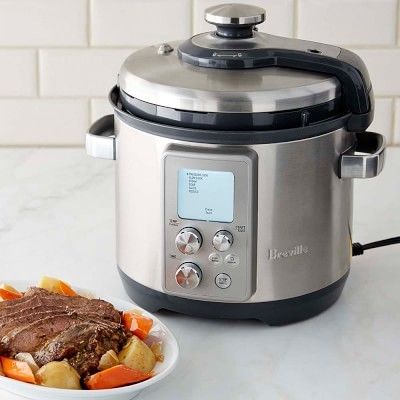 Breville Fast Slow Pro Pressure Cooker, 6-Qt. 11 settings in one.  Sear, slow cook, pressure cook, one pot. #onepot #breville #easycooking How To Cook Barley, Cooking Bowl, Raw Oysters, Electric Cooker, How To Cook Ham, Electric Pressure Cooker, Cooking Pan, Cooked Veggies, Cooking Equipment