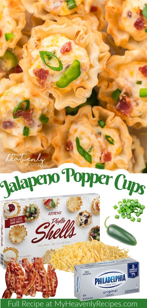 Jalapeno Popper Cups Jalapeno Popper Cups, Jalapeno Appetizer, Superbowl Party Appetizers, Phyllo Shells, Phyllo Recipes, Football Super Bowl, Cream Cheese Appetizer, Simple Appetizer, Christmas Appetizers Easy