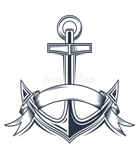 Anchor with ribbons. Vintage anchor with ribbons for heraldic design #Sponsored , #affiliate, #affiliate, #ribbons, #design, #heraldic, #Anchor Anchor Clip Art, Anchor Art, Banner Logo, Anker Tattoo, Anchor Logo, Anchor Tattoos, Lighthouse Pictures, Navy Anchor, Anchor Tattoo