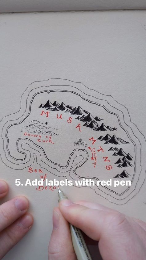 Isaac Dushku on Reels | lord_ofmaps · Original audio Draw A Fantasy Map, Dnd World Building, Dnd World, World Building, Sketching Ideas, Pirate Treasure, Fantasy Map, Fantasy Novel, Drawing Tips