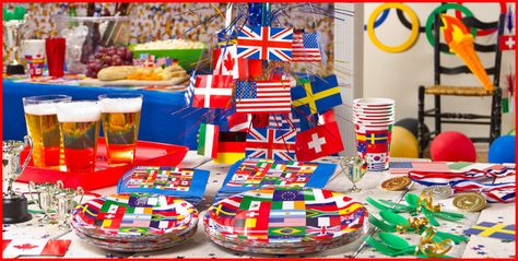 Flags flags flags International Party Decorations, International Party Theme, Eurovision Party, Around The World Theme, International Party, World Flags, Olympic Party, Travel Party Theme, Potluck Party