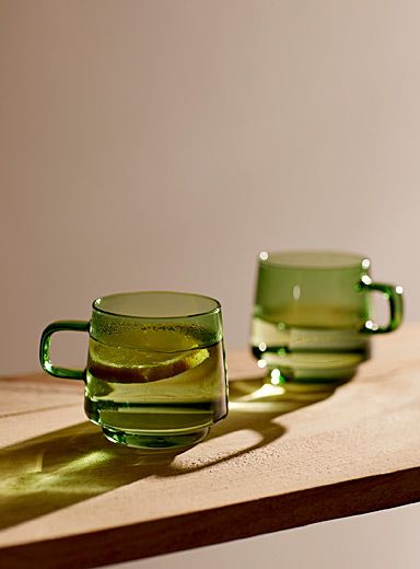 Mug Of Tea, Glass Cup Set, Bowls And Plates, Cups Set, Glass Cups, Glass Pieces, Breakfast Time, Dish Sets, Glass Ceramic