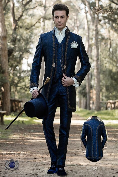 Baroque men wedding suits, collection Ottavio Nuccio Gala italian groom suits Groom Suit Vintage, Mode Steampunk, Mens Fashion Wear, Frock Coat, Groom Suit, Wedding Suits Men, Moda Vintage, Sherwani, Fantasy Clothing