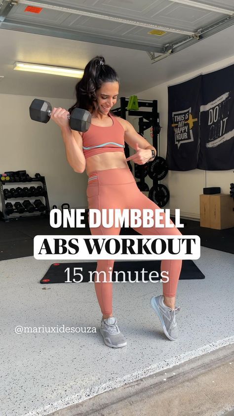 One Dumbbell Only 15 Minutes Abs Workout #workouts #weightloss #fitness #workout #fit #health #loseweight #affiliate Lower Belly Dumbbell Workout, Tummy Workout With Weights, 1 Dumbell Workouts, Dumbbell Workout For Flat Stomach, Abbs Work Out For Women At Gym, Gym Workouts Women Abs Ab Exercises, Ab Gym Routine, Abs Workout Using Dumbbells, Abs Workout For Women With Dumbbells