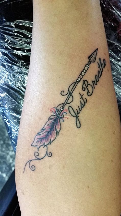 Arrow Dream Catcher Tattoo, Let Them Arrow Tattoo, Simple Southern Tattoos For Women, Warrior Arrow Tattoo, Southern Tattoos, Feather Arrow Tattoo, Just Breathe Tattoo, Remember Tattoo, Arrow Tattoos For Women