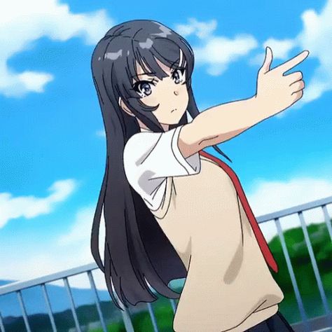 Anime Finger Gun GIF - Anime FingerGun IShootYou - Discover & Share GIFs Mai Sakurajima, Girl Interrupted, Japon Illustration, Anime Expressions, Anime Gifts, Bunny Girl, Cute Anime Pics, Hawks, An Anime