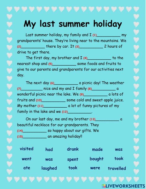 My Summer Holiday Essay, Grade 10 English Worksheets, Simple Past Tense Worksheet For Grade 2, Simple Past Tense Worksheet Grade 3, Past Tense Worksheet Grade 2, Recount Text Worksheet, Past Simple Worksheets For Kids, English Worksheets For Grade 5, Grade 5 English Worksheets