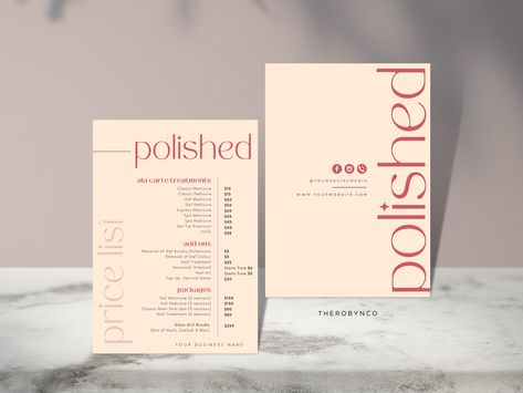 Price List Beauty Salon, Salon Price List Ideas, Beauty Price List Design, Nails Price List, Nail Price List, Nail Salon Price List, Menu Nail, Price List Template Design, Nail Salon Business