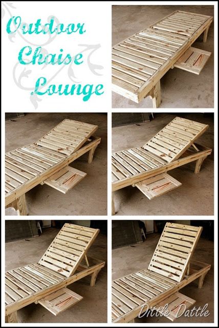 Backyard Furniture Diy, Outdoor Chaise Lounge Chair, Backyard Furniture, Outdoor Furniture Plans, Pallet Outdoor, Diy Holz, Chaise Lounges, Pallet Furniture Outdoor, Outdoor Chaise