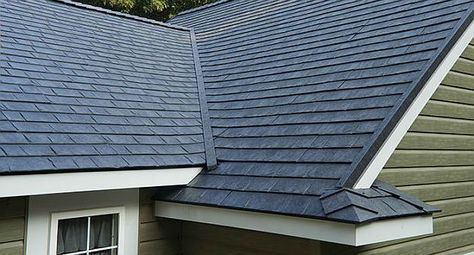 Roofing Replacement | Advantages of Fiber Cement Siding That Every Homeowner Should Know [Infographic] Residential Metal Roofing, Slate Shingles, Roofing Design, Sheet Metal Roofing, Leaky Roof, Modern Roofing, Fiber Cement Siding, Cement Siding, Blue Roof