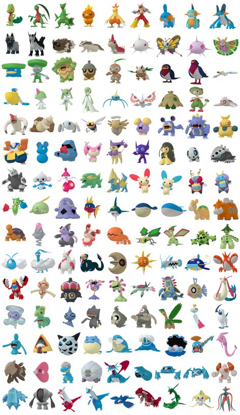 Pokemon 3D Pro Dex Hoenn by KrocF4 on deviantART Pokemon Chart, Deviantart Pokemon, Pokemon Names, 150 Pokemon, 151 Pokemon, Cool Pokemon Cards, Pokemon Starters, Pikachu Art, Pokemon Breeds