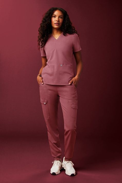 Method 2-Pocket Top + Evoke Cargo Jogger Fabletics female Activewear >> Scrubs >> Kits >> Product Feed regular Cna Outfits Scrubs, Scrubs Uniform Cute, Nursing Scrubs Outfits, Nurse Outfit Scrubs, Fun Scrubs, Plus Size Baddie, Female Activewear, Medical Scrubs Outfit, Stylish Scrubs