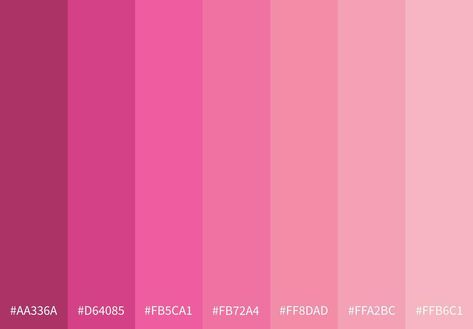 Pink Gradient Color Palette Pink Gradient Palette, Gradient Pink Color Palette, Pink Sky Color Palette, Ponytown Hair, Sunset Gradient Color Palette, Gradient Color Design Colour Palettes, Gradient Color Palette, Pink Purple Gradient, Pink Palette