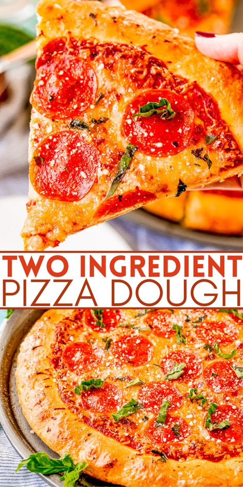 2 Ingredient Pizza Dough, Homemade Pizza Dough Easy, Mediterranean Foods, Pizza Dough Recipe Easy, Best Pizza Dough, Best Homemade Pizza, Easy Pizza Dough, Averie Cooks, School Recipes