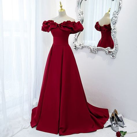 A Line Prom Dress, Prom Dress Evening, Red Prom, Popular Dresses, A Line Prom Dresses, فستان سهرة, Long A, Evening Dresses Elegant, Dress Satin