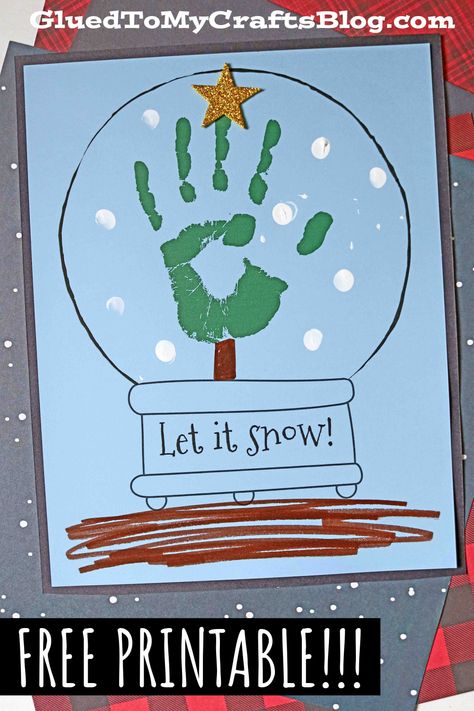 Christmas Handprint Snow Globe Craft for Kids - Glued To My Crafts Snow Crafts For Kids, Baby Christmas Crafts, Christmas Handprint Crafts, Snow Crafts, Snow Globe Crafts, Keepsake Ideas, Globe Crafts, Handprint Christmas, December Crafts