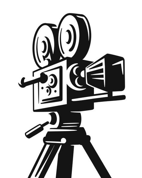 Cinema Camera Logo, Movie Camera Logo, Video Camera Logo, Vintage Film Projector, Vintage Video Camera, Camera Clip Art, Camera Illustration, Film Projector, Camera Drawing