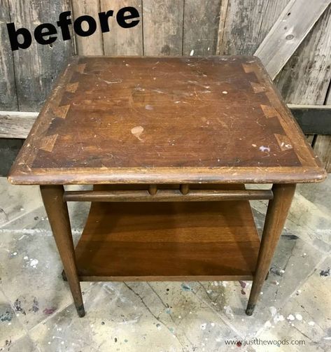 Lane End Tables, Vintage Lane Furniture, Restore Coffee Table Diy, How To Refinish A Wood Table, Wooden Table Restoration, Restore Kitchen Table, Refinishing Side Table, Easy Refinishing Wood Furniture, Maple Coffee Table