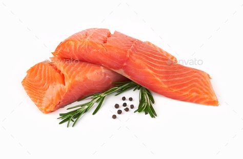 salmon by pioneer111. Fillet of salmon isolated on white background#Fillet, #salmon, #background, #white Salmon Raw, Salmon Appetizer, Raw Salmon, Salmon Fillet, Red Salmon, Salmon Steak, Elements Illustration, Buy Fish, Web Elements