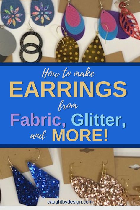 Making Earrings With Silhouette, Faux Leather Earrings Template Free Printable, Silhouette Cameo Earrings, Diy Leather Earrings Tutorials, Fabric Earrings How To Make, Cricut Earrings Diy, Circuit Jewelry, Fabric Earrings Diy, Diy Glitter Earrings