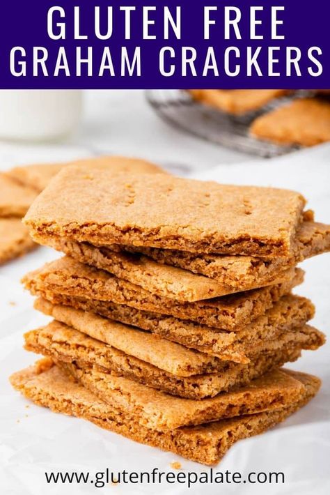 Gluten Free Graham Cracker Recipe, Gf Crust, Gf Graham Crackers, Graham Cracker Recipes, Gluten Free Graham Crackers, Homemade Graham Cracker Crust, Gf Cookies, Biscuits Graham, Dessert Sans Gluten