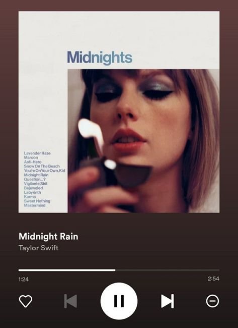 #taylorswift #song #midnights Iphone Music Player, Taylor Swift Clean, Spotify Screenshot, Midnight Rain, Iphone Music, Swift Wallpaper, Swift Lyrics, Music Recommendations, Taylor Swift Music