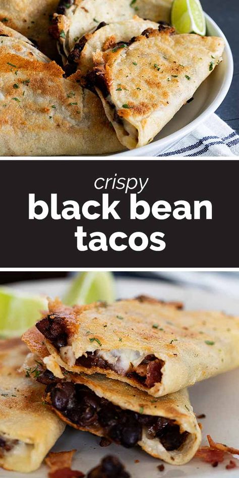 Bacon Taco, Black Bean Tacos, Cheese Tacos, Bean Tacos, Bacon And Cheese, American Recipes, Meatless Mondays, Incredible Edibles, Easy Mexican