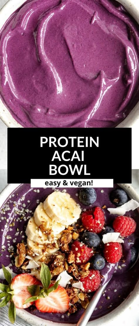 Best Smoothie Bowl Recipe, Greek Yogurt Protein Powder, Protein Smoothie Bowl Recipe, Yogurt Protein Powder, Acai Bowl Recipe Easy, Acai Recipes, Smoothie Bowls Recipe Easy, Bowl Recipes Easy, Protein Smoothie Bowl