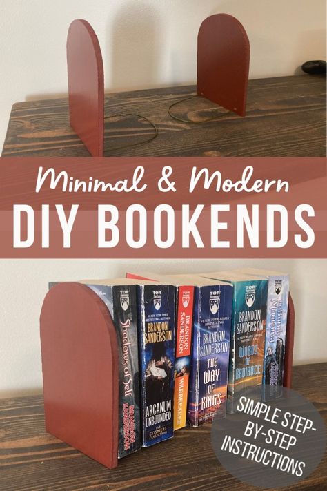 Easy DIY Bookends for a Personalized Touch to Your Home Decor Homemade Book Ends, Diy Bookend Ideas, Diy Book End Ideas, Diy Bookish Decor, Diy Book Ends Wood, Bookends Diy Make Your Own, Book End Ideas, Diy Book End, Diy Wooden Bookends