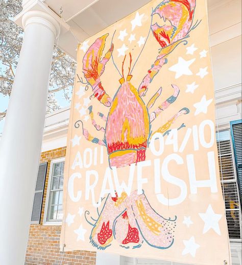 Sorority Signs, Sorority Party, Sorority Pins, Sorority Themes, Philanthropy Events, Sorority Banner, Grad Party Decorations, Birthday Banner Design, Crawfish Boil