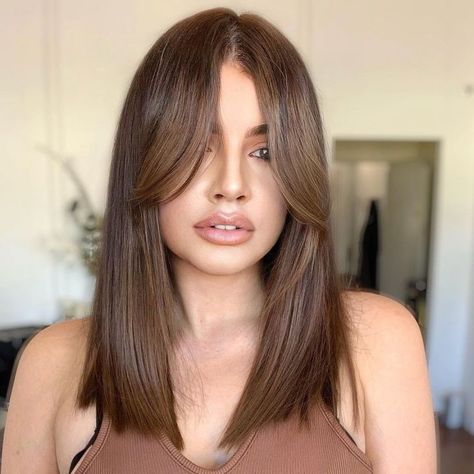 Face Framing Layers for Straight Hair Tuns Bob Lung, Straight Layered Hair, Straight Hair Cuts, Long Bob Haircuts, Low Maintenance Hair, Shoulder Length Hair Cuts, Haircuts For Medium Hair, Haircuts Straight Hair, Hairstyles Curly