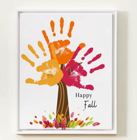 Fall Tree Handprint Craft, Fall Handprint Art, Fall Craft for Kids, Fall Printable Templates, Fall Preschool & Toddler Activities, Fall Wall Art, Fall Wall Decor Fall Handprint Art, Fall Handprint Crafts, Hand Print Tree, Preschool Crafts Fall, Baby Art Projects, Fall Arts And Crafts, Fall Art Projects, Preschool Activities Toddler, Toddler Arts And Crafts