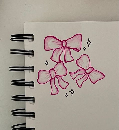 Coquette Drawing, Pink Drawing, Bond Paper Design, Desain Buklet, Cute Easy Doodles, Seni Dan Kraf, Kraf Diy, Bullet Journal Design Ideas, Easy Doodle Art