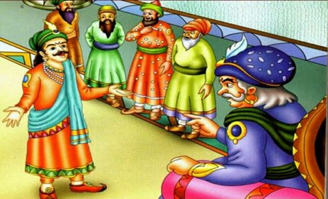 In this story birbal were asked very difficult question to prove that he is right candidate for the seat of cheif minister Moral Stories With Pictures, Akbar Birbal, Picture Story For Kids, Birbal Stories, Animation Walk Cycle, Kneeling In Prayer, Stories In Hindi, Moral Stories For Kids, Short Stories For Kids