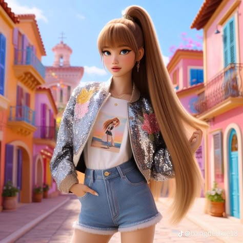 Barbie Princess Asthetics, Blackpink Barbie, Blackpink Cartoon, Blackpink As Disney Princess, Black Barbie Aesthetic Cartoon, Barbie Fashion Fairytale Icons, Christmas Wallpaper Iphone Cute, Barbie Fashion Sketches, Christmas Art For Kids