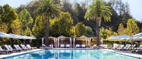 California Hot Springs, Napa Valley Hotels, Palm Springs Resorts, Empty Pool, Backyard Resort, Hot Springs Resort, Romantic Resorts, Santorini Hotels, Luxury Collection Hotels