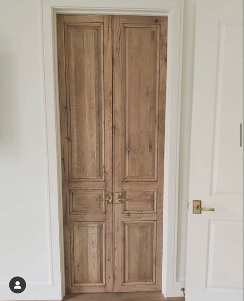 Reclaimed Doors Interior, Natural Wood Doors, Bathroom French Doors, European Doors, Pantry Remodel, Reclaimed Doors, Walnut Doors, California House, Doors And Floors