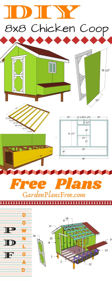 Coop Building Plans, 8 X 8 Chicken Coop Plans, 6 X 8 Chicken Coop Plans, Chicken Coop Plans Simple, Chicken Coop For 16 Chickens, Easy Chicken Coups How To Build, Chicken Coop Layout Ideas, Hen House Diy How To Build, Egg Boxes For Chickens