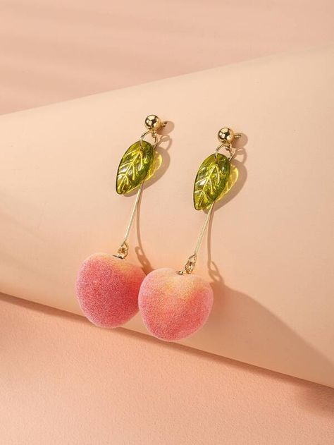 https://us.shein.com/Metal-Peach-Leaf-Pendant-Earrings-p-1369564-cat-1757.html?scici=navbar_WomenHomePage~~tab01navbar07menu08dir02~~7_8_2~~real_1757~~SPcCccWomenCategory~~0~~50001 Earrings Photography, Earrings Shein, Peach Earrings, Peach Aesthetic, Rave Accessories, Kawaii Earrings, Cheap Earrings, Quirky Earrings, Pretty Jewelry